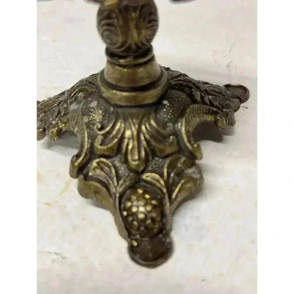 Vintage Italian Ornate Brass Candlestick Holder - Picture 10 of 10